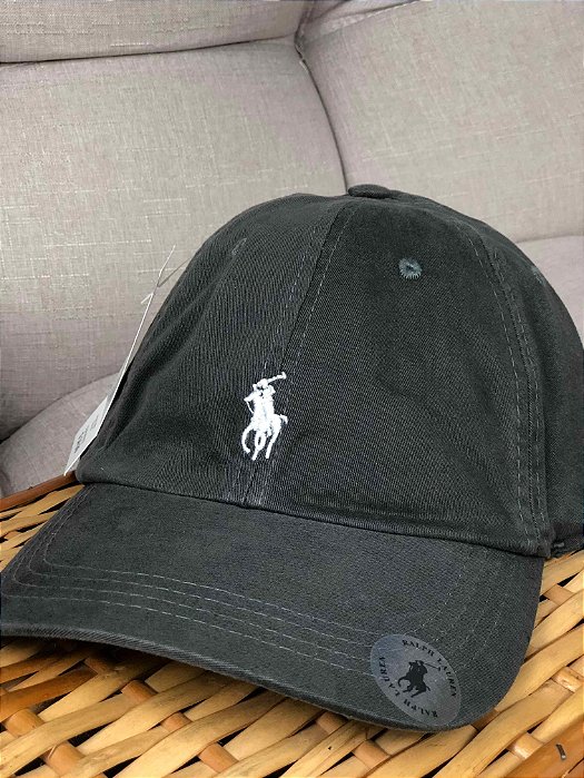 Boné Ralph Lauren Chumbo Logo Clássico Cinza