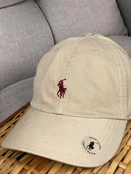 Boné Ralph Lauren Caqui Logo vermelho