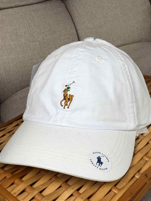 Boné Ralph Lauren Branco Logo Colorido