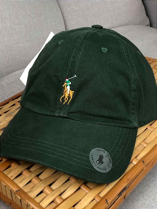 Boné Ralph Lauren Verde Militar Logo Colorido