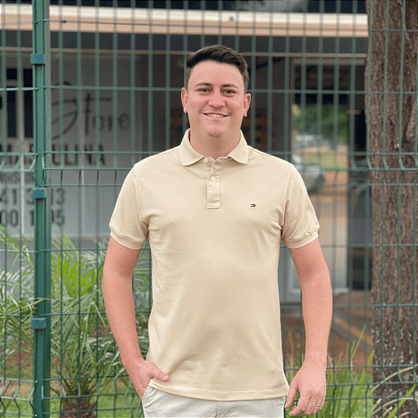 Polo Tommy Hilfiger Bege Regular Fit Logo Clássico