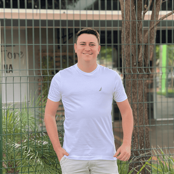 Camiseta Nautica Branco Clássica Bordado