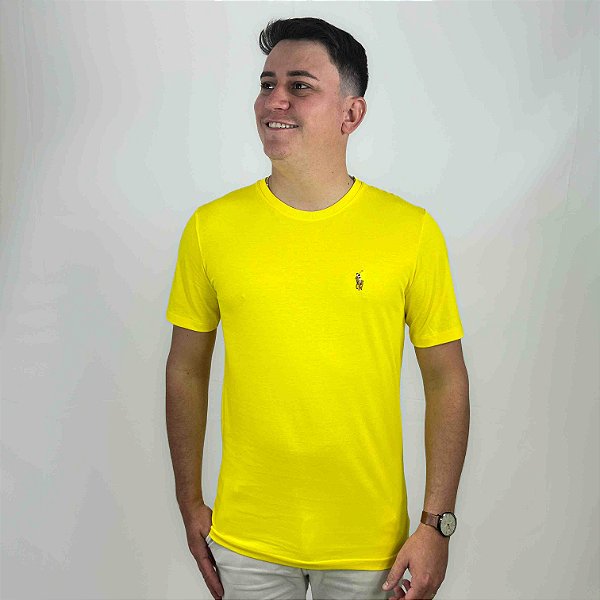 Camiseta Ralph Lauren Amarelo Logo Colorido