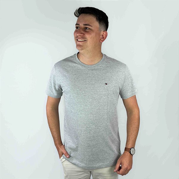 Camiseta Tommy Hilfiger Cinza Mescla Essential