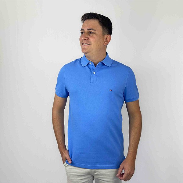 Polo Tommy Hilfiger Azul Celeste The 1985 Polo Shirt Regular Fit 32346