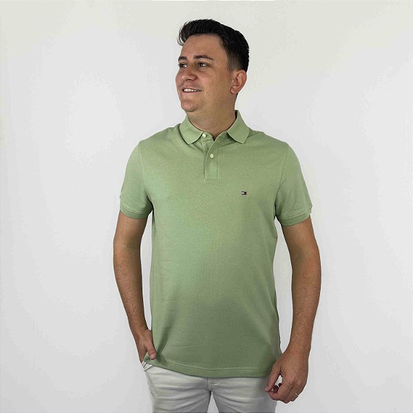 Polo Tommy Hilfiger Verde Abacate The 1985 Polo Shirt Regular Fit 32346