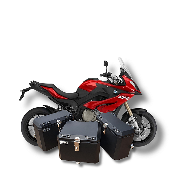 KIT BAÚS LATERAIS LIVI 35L + TOP CASE 43L BMW S1000XR + SUPORTES !