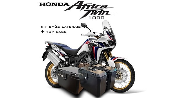 KIT BAÚS LATERAIS LIVI 35L + TOP CASE 43L HONDA ÁFRICA TWIN 1000!