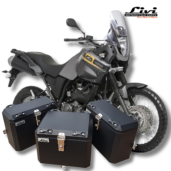KIT BAÚS LATERAIS LIVI 35L + TOP CASE 43L YAMAHA XT660Z TÉNÉRÉ + SUPORTES !