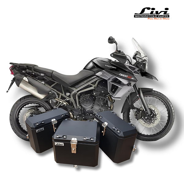 KIT BAÚS LATERAIS 35L + TOP CASE 43L  TRIUMPH  TIGER 800 COM SUPORTES!