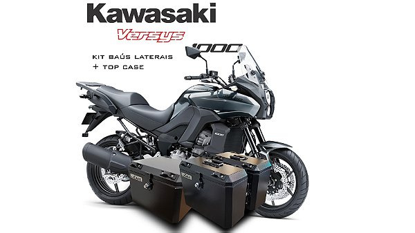 KIT BAÚS LATERAIS LIVI + TOP CASE 43L KAWASAKI VERSYS 1000!