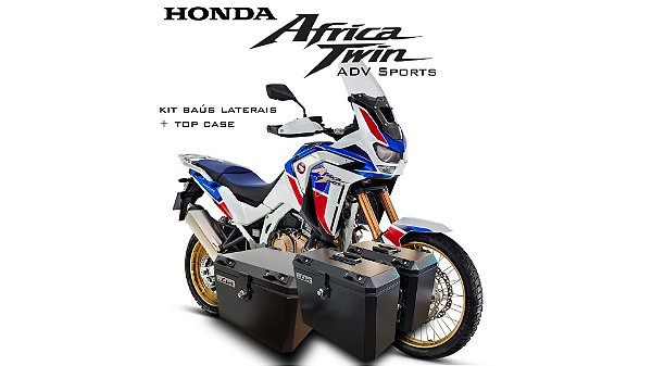 KIT BAÚS LATERAIS LIVI + TOP CASE 43L HONDA ÁFRICA TWIN 1100 ADVENTURE!