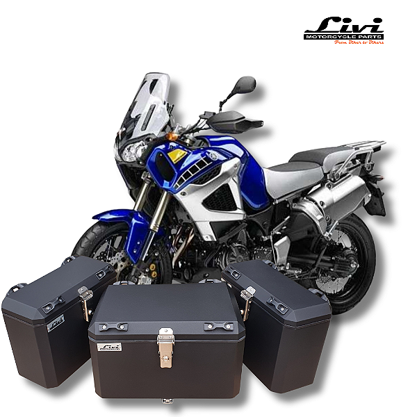 KIT BAÚS LATERAIS LIVI 35L + TOP CASE 50L SUPER TÉNÉRÉ 1200 COM SUPORTES !