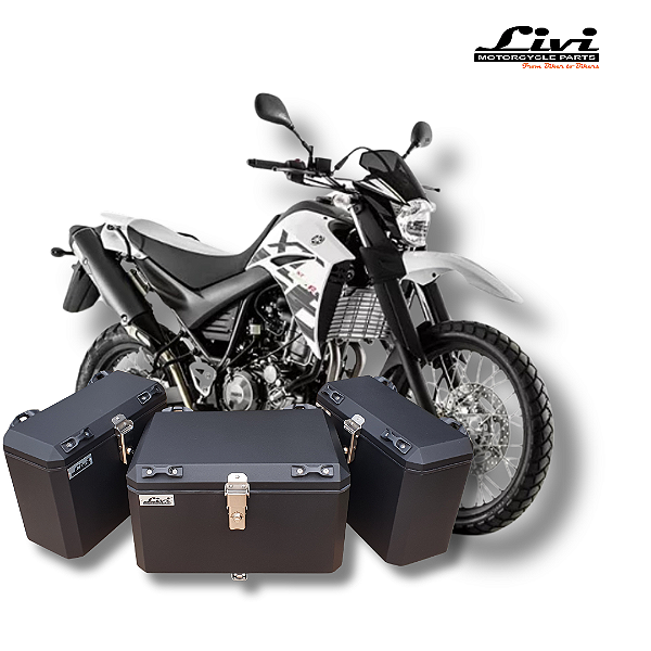 KIT BAÚS LATERAIS LIVI 35L + TOP CASE 50L YAMAHA XT660R COM SUPORTES !