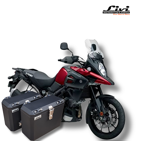 BAÚS LATERAIS LIVI 35L SUZUKI V-STROM 1000  + SUPORTES ( TODOS OS ANOS )