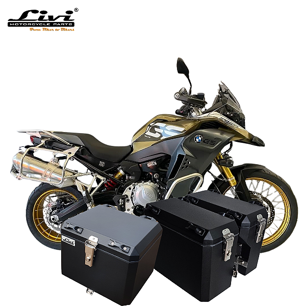 KIT BAÚS LATERAIS LIVI 30L/37L+ TOP CASE 43L  BMW ADV 850,1200,1250