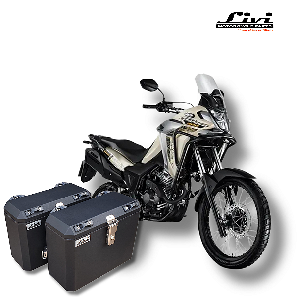 BAÚS LATERAIS LIVI 35L  HONDA SAHARA 300 + SUPORTES