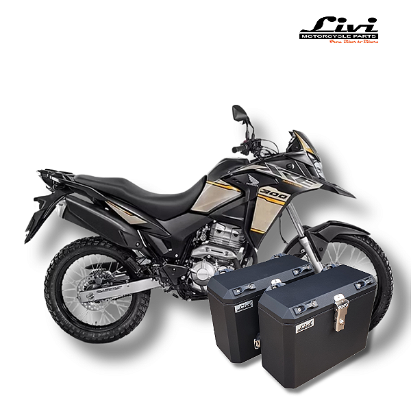 BAÚS LATERAIS LIVI 35L  HONDA XRE 300 + SUPORTES