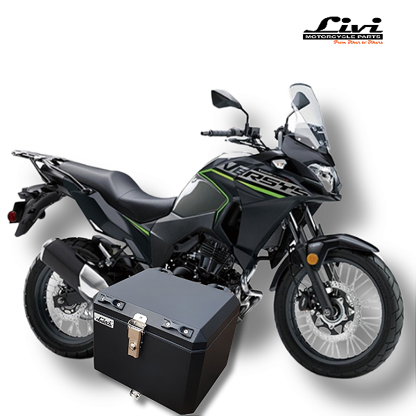 Baú Central Top Case 43 Litros Livi Exclusivo Para Kawasaki Versys x 300 com suporte