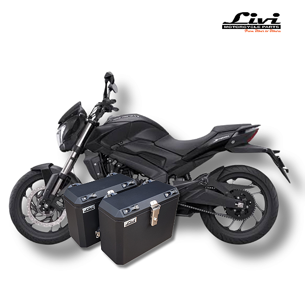 KIT BAÚS LATERAIS LIVI 35L BAJAJ DOMINAR + SUPORTES