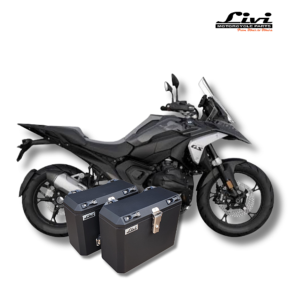 BAÚS LATERAIS ALUMÍNIO LIVI 35L BMW R1300GS + SUPORTES !