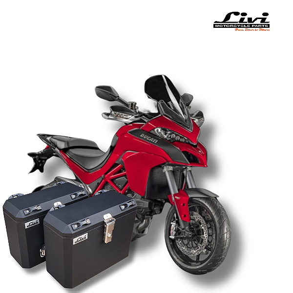 BAÚS LATERAIS 35L DUCATI MULTISTRADA 1200 (2010 ATÉ 2015) + Suporte.
