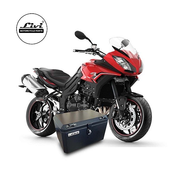 Baú Central Top Case 50 Litros Livi Exclusivo Para Moto Triumph Tiger Sport 1050 + Suporte.