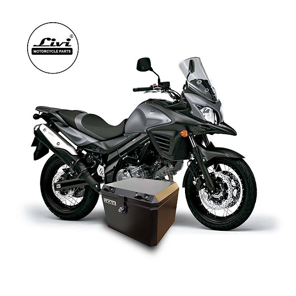 Baú Central Top Case 43 Litros Livi Exclusivo Para Moto Suzuki V-Strom 650  + Suporte todos os anos .