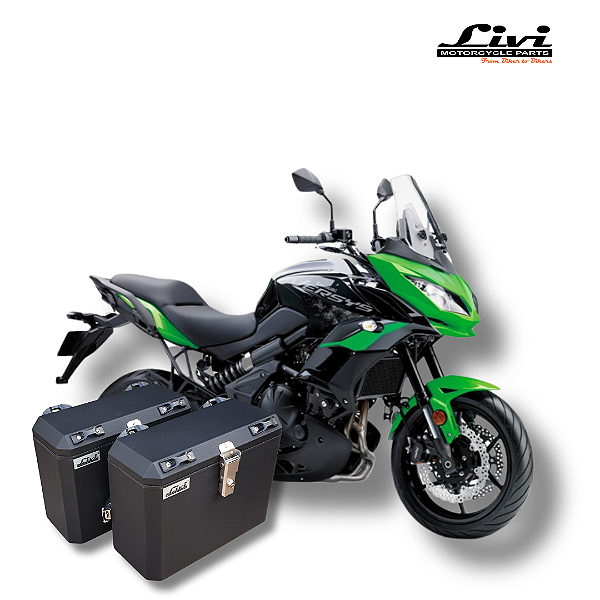 BAÚS LATERAIS LIVI 35L KAWASAKI VERSYS 1000 ATÉ 2015 + SUPORTES
