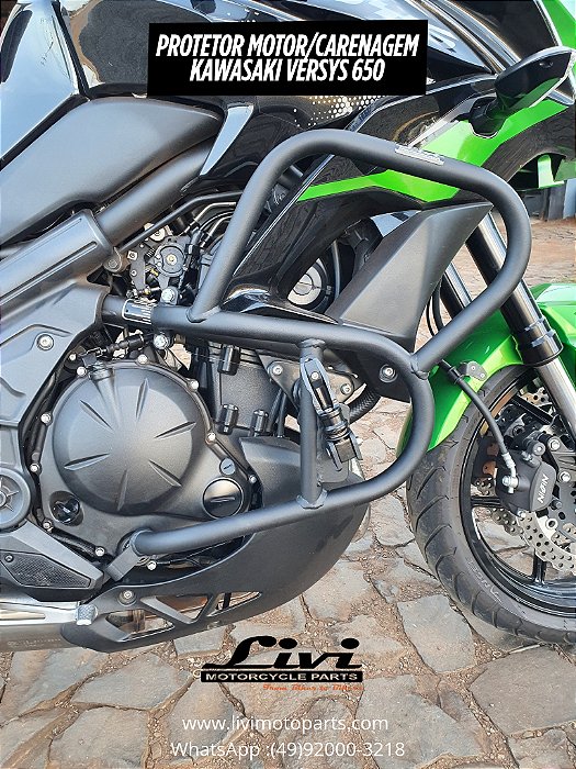 PROTETOR CARENAGEM LIVI PARA KAWASAKI VERSYS 650 2016 ACIMA (COM PEDALEIRAS)