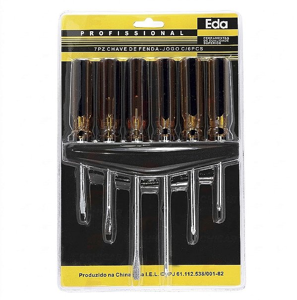 KIT DE CHAVES DE FENDA E PHILIPS 6 PEÇAS
