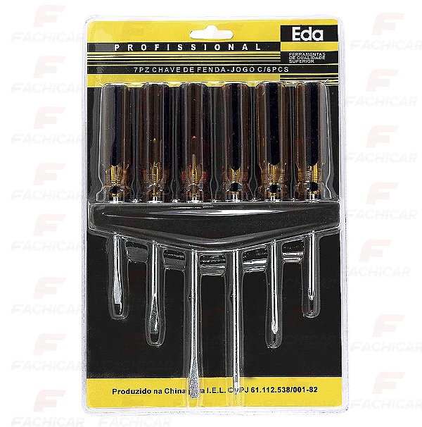 KIT DE CHAVES DE FENDA E PHILIPS  6 PEÇAS