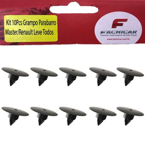 Kit 10Pcs Grampo Parabarro Master/Renault Leve Todos