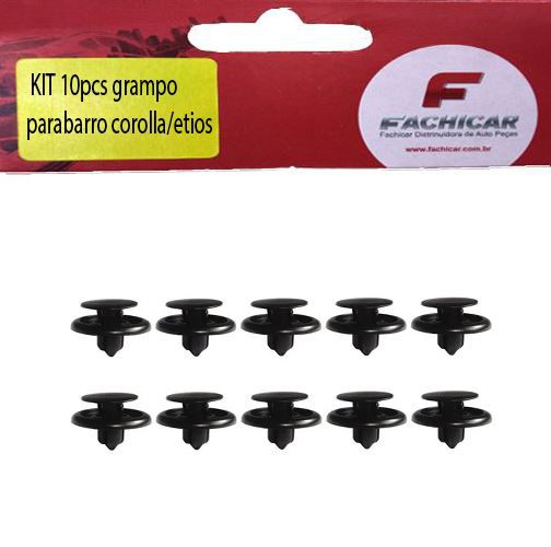 Kit 10Pcs Grampo Parabarro Corolla/Etios