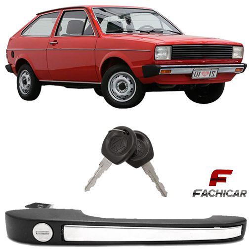 MAÇANETA DIANTEIRA GOL 1980/1986 SAVEIRO/PARATI 1982/1986 VOYAGE 1981/1986 DIREITO COM CHAVE COM FRISO