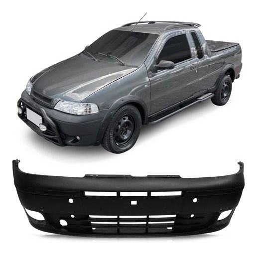 PARACHOQUE DIANTEIRO STRADA 2002/2004 PALIO ADVENTURE 2001/2005 COM FURO DE FAROL DE MILHA PRETO TEXTURIZADO