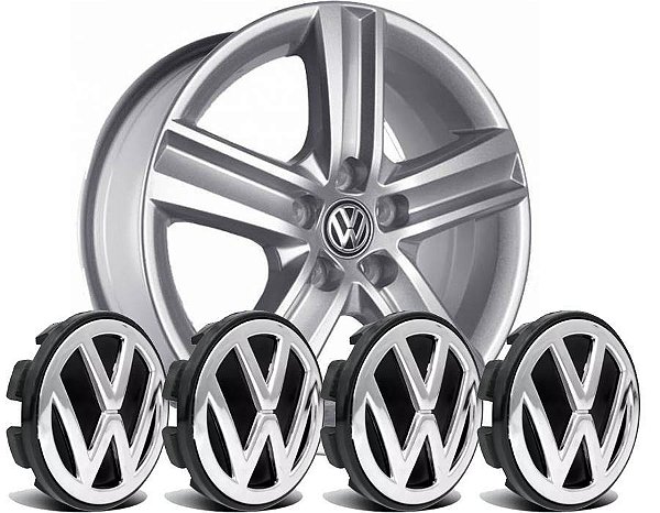KIT 4PCS SUB CALOTA 51MM VW GOL G5 C/EMBLEMA