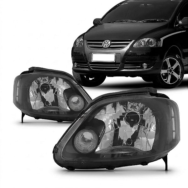 FAROL DO FOX 2003 A 2009 SIMPLES MASCARA PRETA