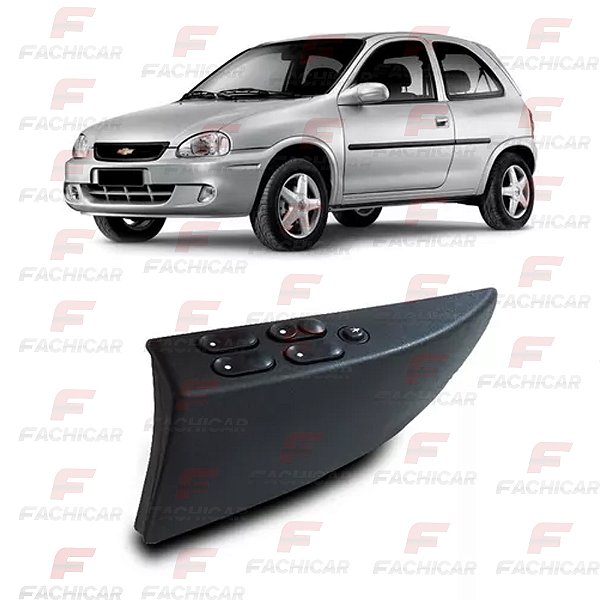 BOTÃO DO VIDRO DO CORSA CLASSIC QUADRUPLO COM MOLDURA
