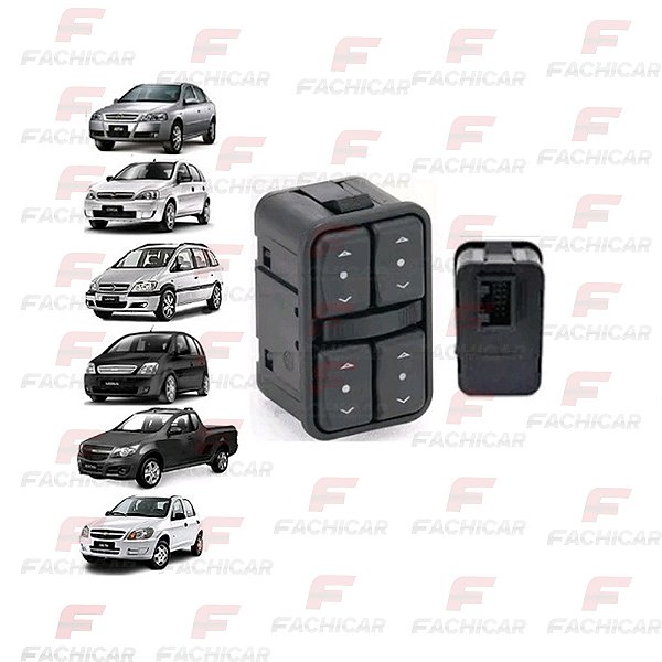 BOTÃO DO VIDRO DO CORSA/ASTRA/CELTA/MONTANA/ZAFIRA/MERIVA 1999 A 2015 QUADRUPLO DIANTEIRA ESQUERDA AMBAR