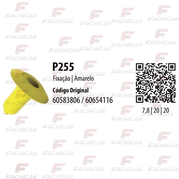 BUCHA MOLDURA PARALAMA FIAT AMARELA