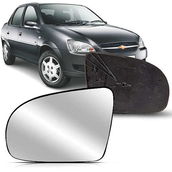 LENTE ESPELHO RETROVISOR CORSA 1994 A 2010 CLASSIC 2011 A 2016 COM BASE BLAWER