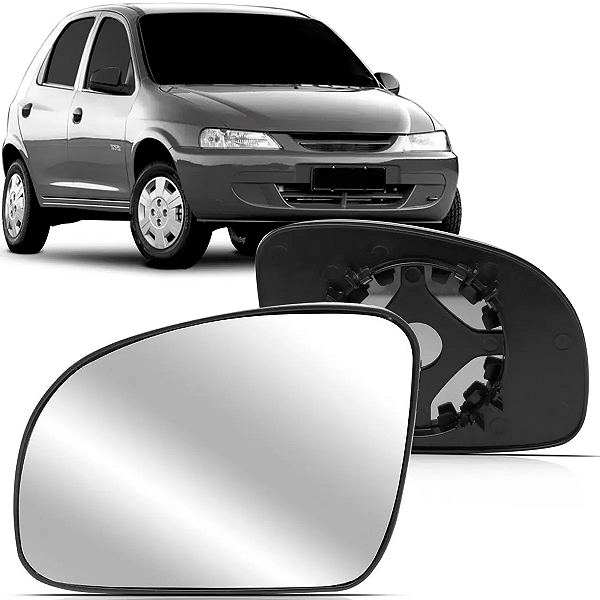LENTE ESPELHO RETROVISOR CELTA 2001 A 2006 COM BASE BLAWER