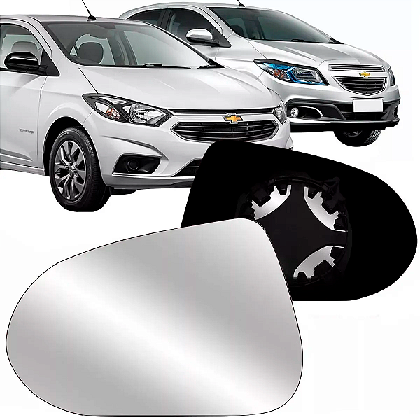 LENTE ESPELHO RETROVISOR ONIX PRISMA 2013 A 2019 COM BASE BLAWER