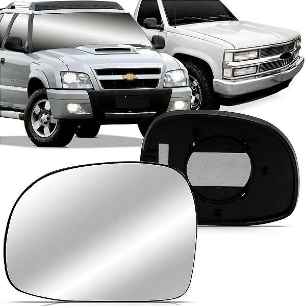 LENTE ESPELHO RETROVISOR S10 BLAZER 1995 A 2011 COM BASE BLAWER