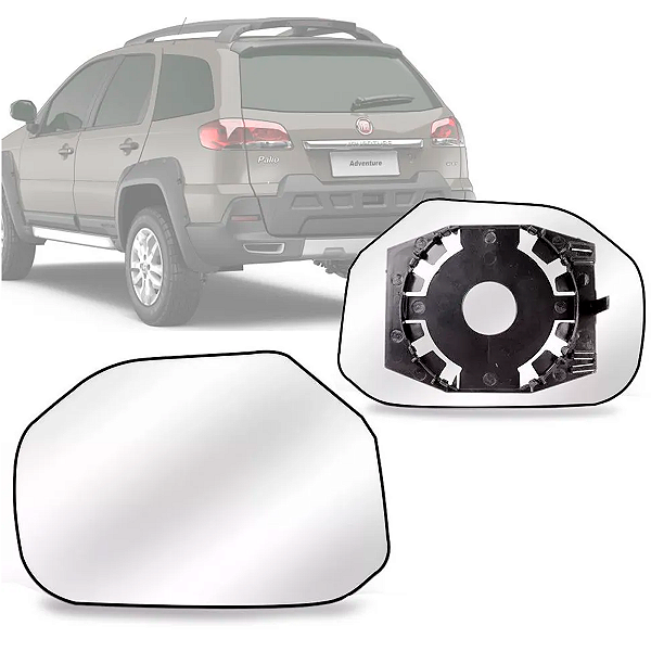 LENTE ESPELHO RETROVISOR PALIO ADVENTURE IDEA STRADA 2009 EM DIANTE COM BASE BLAWER