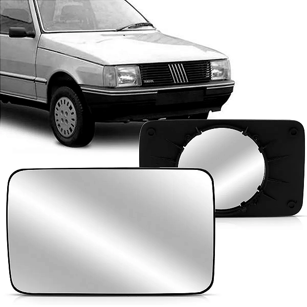 LENTE ESPELHO RETROVISOR UNO PREMIO ELBA 1989 A 1994 GRANDE COM BASE BLAWER