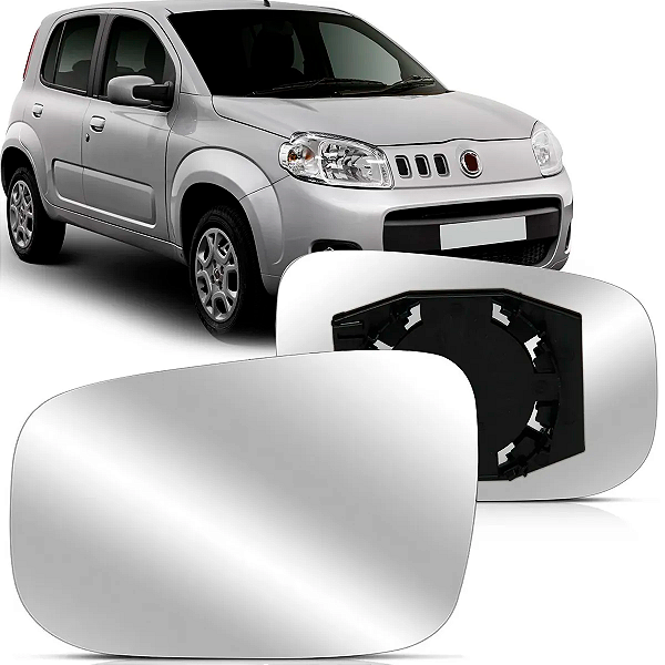 LENTE ESPELHO RETROVISOR UNO VIVACE 2010 A 2021 COM BASE BLAWER