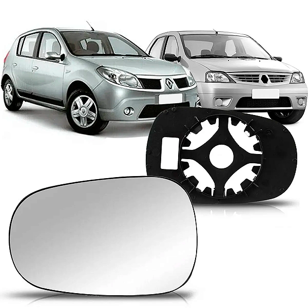 LENTE ESPELHO RETROVISOR CLIO SCENIC 1999 A 2012 COM BASE BLAWER