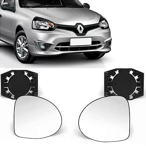 LENTE ESPELHO RETROVISOR CLIO 2013 EM DIANTE COM BASE BLAWER